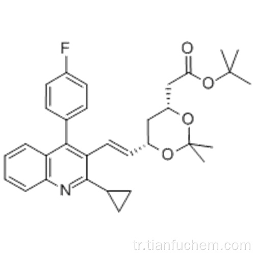(4R, 6S) -6 - [(1 E) -2- [2-Siklopropil-4- (4-florofenil) -3-kinolinil] etenil] -2,2-dimetil-1,3-dioksan-4-asetik asit tert-butil ester CAS 147489-06-3